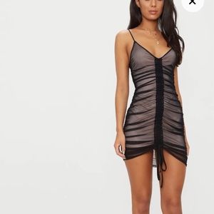 Mesh Ruched Bodycon dress